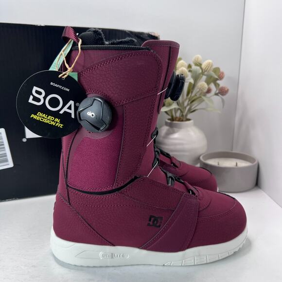 DC Lotus Boa Snowboard Boots Wine/Black ADJ0100033 Women’s 7 NWB Snow Boots - Picture 3 of 8